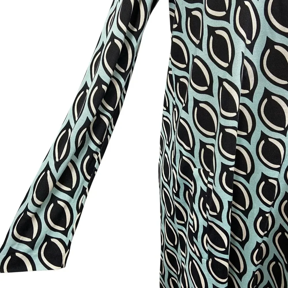 Diane Von Furstenburg 100% Silk Knit Tunic Dress Nana Size 10 - Picture 5 of 16